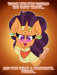 Size: 2200x2900 | Tagged: safe, artist:snakeythingy, character:saffron masala, species:pony, species:unicorn, crying, end of ponies, gradient background, happy, looking at you, teary eyes