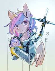 Size: 1267x1617 | Tagged: safe, artist:toki, character:princess cadance, character:princess flurry heart, species:pony, crossover, cute, death stranding, sword, weapon
