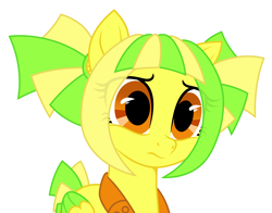 Size: 3528x2770 | Tagged: safe, artist:rioshi, artist:starshade, oc, oc only, oc:citrus twist, species:pegasus, species:pony, concerned, eyebrows, eyebrows visible through hair, female, mare, show accurate, simple background, solo, white background