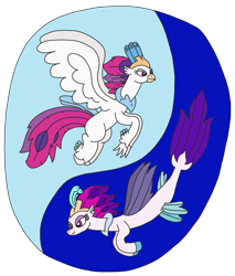 Size: 2403x2823 | Tagged: safe, artist:supahdonarudo, character:queen novo, species:classical hippogriff, species:hippogriff, species:seapony (g4), my little pony: the movie (2017), simple background, transparent background, yin-yang