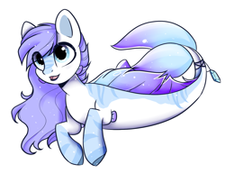 Size: 1376x1063 | Tagged: safe, artist:cloud-fly, oc, oc only, oc:zelda, female, merpony, original species, seafin, simple background, solo, transparent background, white outline
