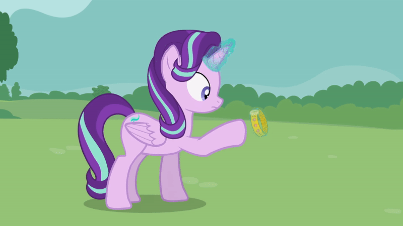Size: 800x450 | Tagged: safe, artist:forgalorga, character:cloud kicker, character:starlight glimmer, species:alicorn, species:pegasus, species:pony, alicornified, animated, annoyed, artifacts of equestria, aura, fan animation, female, flying, giant pony, giant starlight glimmer, giantess, gif, growth, growth spell, macro, magic, magical artifact, race swap, starlicorn, starlight is not amused, surprised, unamused, wings, xk-class end-of-the-world scenario