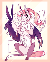 Size: 1392x1723 | Tagged: safe, artist:manella-art, oc, oc:sunny moonlight, species:alicorn, species:pony, female, mare, solo, wing hands, wings