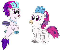 Size: 2522x2131 | Tagged: safe, artist:supahdonarudo, character:queen novo, species:classical hippogriff, species:hippogriff, species:seapony (g4), my little pony: the movie (2017), birb, cute, female, filly novo, fluffy, novobetes, simple background, transparent background, younger