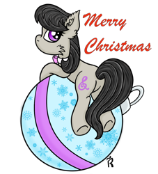 Size: 852x938 | Tagged: safe, artist:dawn-designs-art, character:octavia melody, species:earth pony, species:pony, bauble, baubles, christmas, cute, female, hearth's warming, holiday, merry christmas, solo