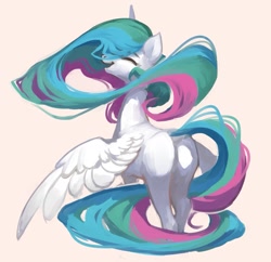 Size: 1429x1384 | Tagged: safe, artist:luciferamon, character:princess celestia, species:alicorn, species:pony, butt, cute, cutelestia, dock, eyes closed, female, mare, missing cutie mark, open mouth, plot, rear view, simple background, solo