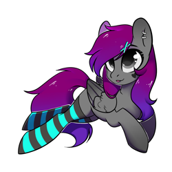 Size: 1031x1025 | Tagged: safe, artist:cloud-fly, oc, oc:shyluna, species:pegasus, species:pony, clothing, female, mare, prone, simple background, socks, solo, striped socks, transparent background
