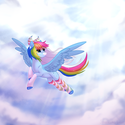 Size: 3000x3000 | Tagged: safe, artist:rioshi, artist:sparkling_light, artist:starshade, oc, oc only, oc:rainbow dreams, species:pegasus, species:pony, female, mare, solo, ych result