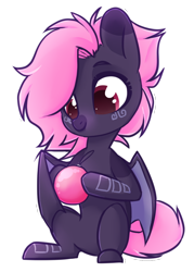 Size: 630x878 | Tagged: safe, artist:cloud-fly, oc, oc:aztec, species:bat pony, species:pony, ball, female, mare, simple background, solo, transparent background