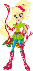 Size: 612x1305 | Tagged: safe, artist:sugar-loop, character:applejack, equestria girls:friendship games, g4, my little pony: equestria girls, my little pony:equestria girls, archery, arrow, bow (weapon), bow and arrow, box art, clothing, female, looking at you, ponied up, pony ears, simple background, solo, sporty style, transparent background, vector, weapon