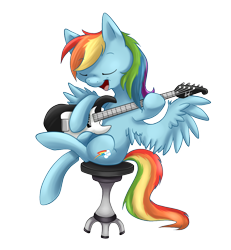 Size: 1006x1087 | Tagged: safe, artist:lightning-stars, character:rainbow dash, female, guitar, musical instrument, simple background, solo, transparent background