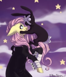 Size: 1280x1494 | Tagged: safe, artist:tigra0118, character:angel bunny, character:fluttershy, species:pony, anime, collaboration, crona, crossover, digital art, female, soul eater