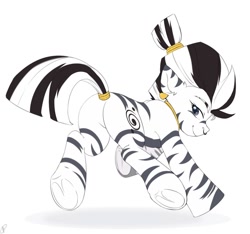 Size: 1280x1200 | Tagged: safe, artist:tigra0118, oc, oc only, species:zebra, commission, commissions open, female, looking at you, running, solo