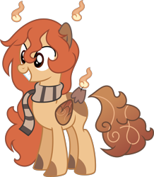 Size: 4428x5068 | Tagged: safe, artist:digimonlover101, artist:spencethenewbie, base used, oc, oc only, oc:cinnamon bliss, species:pegasus, species:pony, absurd resolution, clothing, commission, female, mare, original species, scarf, scented pony, simple background, smiling, solo, transparent background
