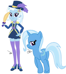 Size: 1920x2170 | Tagged: safe, artist:gmaplay, character:trixie, species:pony, species:unicorn, g4, my little pony: equestria girls, my little pony:equestria girls, spoiler:eqg series (season 2), female, human ponidox, magician outfit, ponidox, self ponidox, simple background, solo, sword, transparent background, vector, weapon