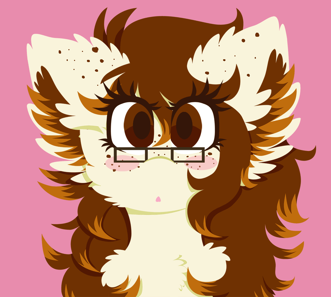 Size: 1135x1019 | Tagged: safe, artist:vanillaswirl6, oc, oc only, oc:historic shine, species:pony, :o, animated, blushing, cheek fluff, chest fluff, ear fluff, freckles, glasses, open mouth, smiling, solo