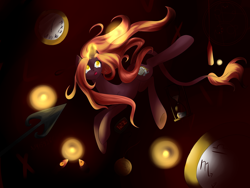 Size: 3072x2304 | Tagged: safe, artist:weird--fish, oc, oc only, oc:wormhole, clock, hourglass, solo