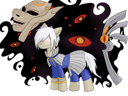 Size: 2048x1536 | Tagged: safe, artist:weird--fish, species:pony, clothing, eye, eyes, mask, monster, ponified, ragnarok online, solo