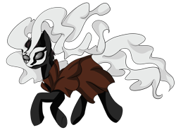 Size: 2001x1469 | Tagged: safe, artist:weird--fish, species:pony, clothing, coat, ergo proxy, mask, ponified, simple background, solo, transparent background