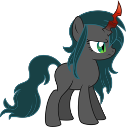 Size: 8146x8173 | Tagged: safe, artist:digimonlover101, oc, oc only, oc:nightshade, parent:king sombra, parent:queen chrysalis, parents:chrysombra, species:changepony, absurd resolution, female, hybrid, interspecies offspring, offspring, simple background, solo, transparent background
