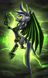 Size: 1280x2081 | Tagged: safe, artist:shido-tara, oc, oc only, oc:dawn, oc:dawn enclave, species:pegasus, species:pony, fallout equestria, fallout equestria: project horizons, cybernetic pony, cyborg, fanfic art, female, hooves, mare, solo, wings