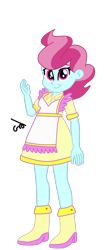 Size: 639x1512 | Tagged: safe, artist:gmaplay, character:cup cake, my little pony:equestria girls, apron, boots, clothing, female, shoes, simple background, solo, transparent background