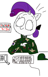 Size: 720x1160 | Tagged: safe, artist:fishimira, character:rarity, species:anthro, clock, military uniform, south korean flag