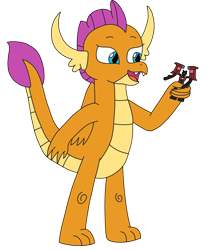 Size: 1987x2387 | Tagged: safe, artist:supahdonarudo, character:smolder, species:dragon, cute, decepticon, female, holding, irl, name pun, photo, simple background, smolder (transformers), smolderbetes, toy, transformers, transparent background