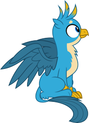 Size: 2521x3500 | Tagged: safe, artist:chainchomp2, character:gallus, species:griffon, episode:what lies beneath, g4, my little pony: friendship is magic, .svg available, alternate versions at source, cute, gallabetes, high res, majestic, male, simple background, sitting, solo, spread wings, transparent background, vector, wings