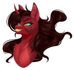 Size: 1406x1316 | Tagged: safe, artist:ohhoneybee, oc, species:pony, species:unicorn, bust, female, mare, portrait, simple background, solo, transparent background