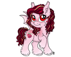 Size: 1280x1024 | Tagged: safe, artist:dawn-designs-art, oc, oc only, oc:strawberry-heartrose, species:bat pony, species:pony, bat pony oc, bat wings, pink coat, simple background, solo, transparent background, wings