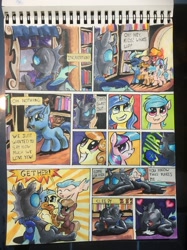 Size: 1280x1707 | Tagged: safe, artist:kittyhawk-contrail, oc, oc:incantation, species:changeling, fanfic:the enchanted kingdom, comic, copic, fanfic art, foal, irl, photo, traditional art
