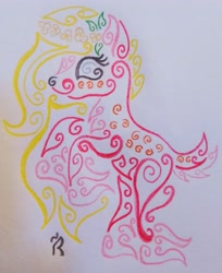 Size: 2619x3212 | Tagged: oc needed, safe, artist:dawn-designs-art, oc, oc only, species:deer, abstract, abstract art, deer oc, modern art, oc name needed, oc unknown, original species, solo, traditional art