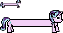 Size: 216x115 | Tagged: safe, artist:mega-poneo, character:starlight glimmer, species:pony, species:unicorn, female, long glimmer, male, megaman, megamare, megapony, pixel art, simple background, sprite, transparent background