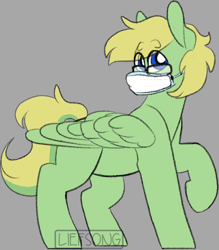 Size: 530x604 | Tagged: safe, artist:liefsong, oc, oc:lemming, species:pegasus, species:pony, coronavirus, covid-19, face mask, glasses, surgical mask