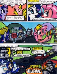 Size: 1024x1310 | Tagged: safe, artist:sketchywolf-13, oc, oc:sketchy, species:earth pony, species:pony, species:unicorn, angry, car, cigarette, clothing, comic, female, lincoln (car), lincoln continental, mare, meme, milk truck, rage, rage face, smoking, this will end in tears, tongue out, truck, van, volkswagen, volkswagen type 2, vulgar