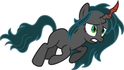 Size: 5018x2844 | Tagged: safe, artist:digimonlover101, oc, oc:nightshade, parent:king sombra, parent:queen chrysalis, parents:chrysombra, species:changepony, female, high res, hybrid, interspecies offspring, offspring, running, simple background, solo, transparent background, vector