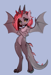 Size: 1125x1656 | Tagged: safe, artist:aphphphphp, oc, oc:vincher, species:dragon, crossed arms, cute, female, ocbetes, pale belly, solo