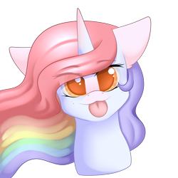 Size: 3000x3000 | Tagged: safe, artist:xcinnamon-twistx, oc, oc only, oc:platinum candylace, :3, blep, flowing hair, flowing mane, open eyes, simple background, solo, tongue out, transparent background