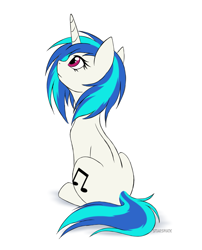 Size: 2545x3157 | Tagged: safe, artist:starshade, character:dj pon-3, character:vinyl scratch, species:pony, species:unicorn, cute, female, full body, high res, mare, simple background, sitting, solo, vinylbetes, white background
