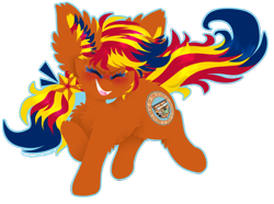 Size: 770x574 | Tagged: safe, artist:vanillaswirl6, oc, oc only, oc:arizona, species:pony, eyes closed, hair accessory, simple background, transparent background, vanillaswirl6's state ponies