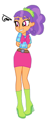 Size: 917x2175 | Tagged: safe, artist:gmaplay, character:plaid stripes, episode:the saddle row review, g4, my little pony: friendship is magic, my little pony:equestria girls, boots, braces, clothing, dork, equestria girls-ified, female, high heel boots, midriff, shoes, simple background, skirt, solo, transparent background