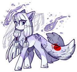 Size: 2920x2710 | Tagged: safe, artist:cloud-fly, oc, oc:white soul, species:earth pony, species:pony, female, mare, solo, two tails