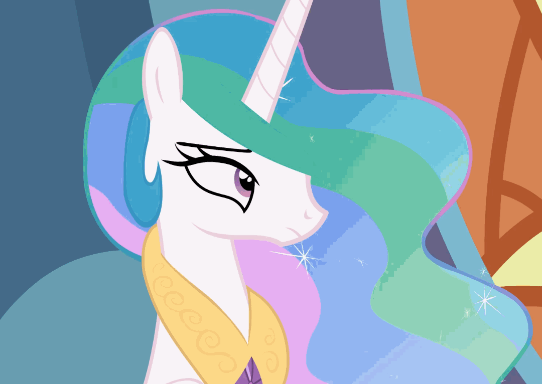 Size: 1080x766 | Tagged: safe, artist:forgalorga, character:princess celestia, species:alicorn, species:pony, animated, canterlot, cute, cutelestia, female, gif, looking at someone, mare, pouting, solo, throne room