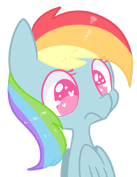 Size: 571x736 | Tagged: safe, artist:pegacornss, character:rainbow dash, species:pegasus, species:pony, bust, cute, dashabetes, female, heart eyes, mare, no pupils, simple background, solo, transparent background, wingding eyes