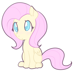 Size: 1280x1310 | Tagged: safe, artist:pegacornss, character:fluttershy, species:pegasus, species:pony, colored pupils, cute, female, mare, shyabetes, simple background, sitting, solo, white background