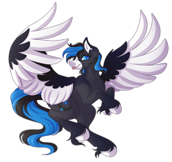 Size: 4602x4332 | Tagged: safe, artist:amazing-artsong, oc, oc:nocti, species:pegasus, species:pony, female, mare, simple background, solo, tongue out, transparent background, two toned wings, wings