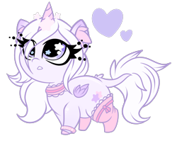 Size: 1800x1507 | Tagged: safe, artist:starlightlore, oc, oc:sugar star crystal, species:alicorn, species:pony, chibi, choker, clothing, female, mare, simple background, socks, solo, transparent background