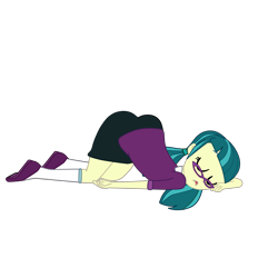 Size: 2952x2952 | Tagged: safe, artist:gmaplay, character:juniper montage, my little pony:equestria girls, clothing, eyes closed, face down ass up, female, glasses, junibum montage, shoes, simple background, solo, transparent background, vector