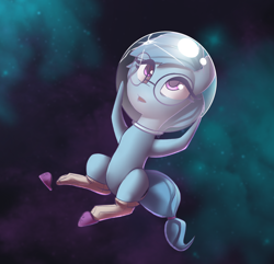 Size: 1348x1298 | Tagged: safe, artist:shido-tara, edit, oc, oc:whispy slippers, species:earth pony, species:pony, clothing, glasses, sketch, slippers, socks, solo, space, space helmet, this will end in tears